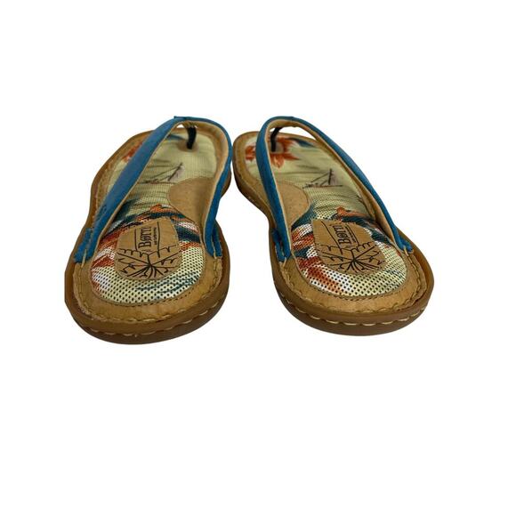 Born women’s palm tree thong flip flop sandals suede blue size 8 - Picture 4 of 9